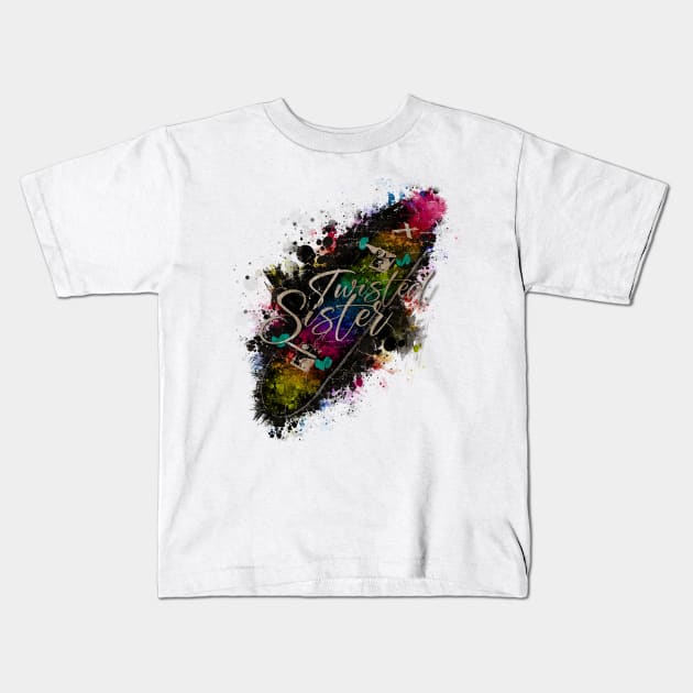 Skateboard X TWISTED SISTER VINTAGE Kids T-Shirt by GLOBALARTWORD